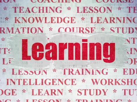 Learning concept: Learning on Digital Data Paper background Illustrazione stock