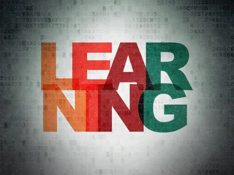 Learning concept: Learning on Digital Data Paper background Stock Illustration