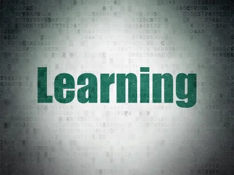 Learning concept: Learning on Digital Data Paper background Illustrazione stock