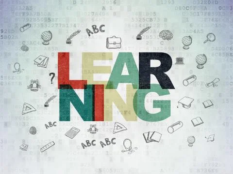 Learning concept: Learning on Digital Paper background Illustrazione stock