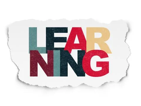 Learning concept: Learning on Torn Paper background Ilustração Stock
