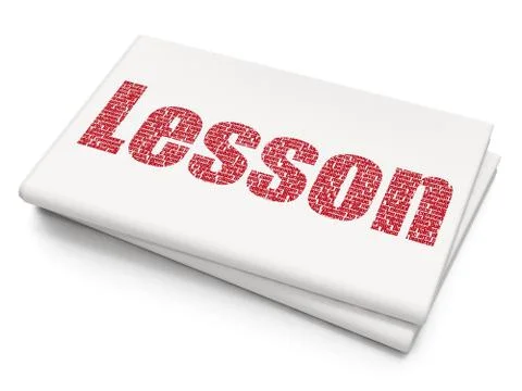 Learning concept: Lesson on Blank Newspaper background Illustrazione stock