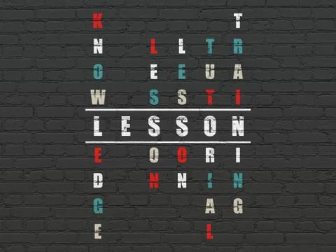 Learning concept: Lesson in Crossword Puzzle Stockillustratie