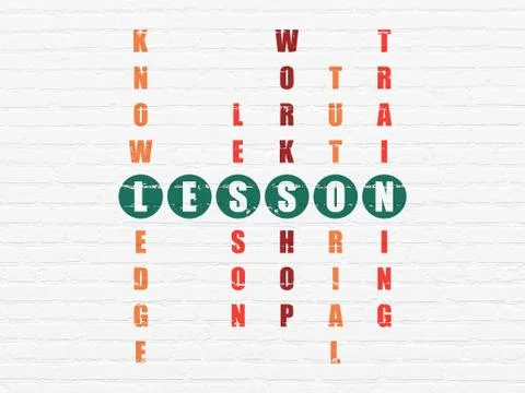 Learning concept: Lesson in Crossword Puzzle Stockillustratie