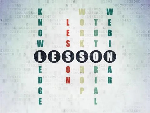 Learning concept: Lesson in Crossword Puzzle Stock Illustration