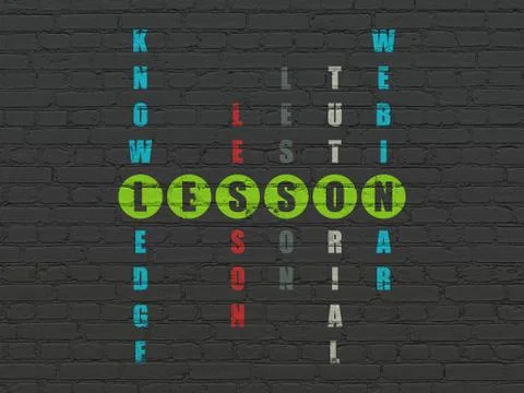 Learning concept: Lesson in Crossword Puzzle 스톡 일러스트
