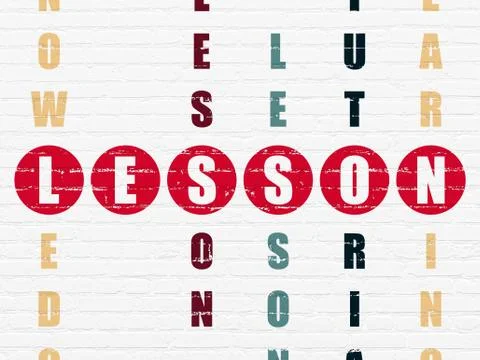 Learning concept: Lesson in Crossword Puzzle Illustration