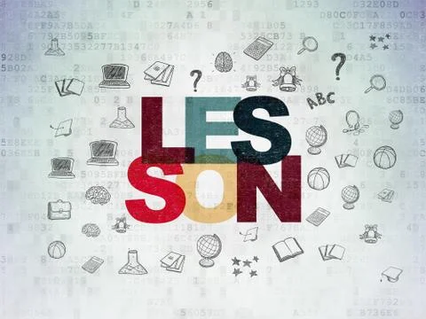 Learning concept: Lesson on Digital Data Paper background 스톡 일러스트