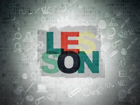 Learning concept: Lesson on Digital Paper background Illustrazione stock