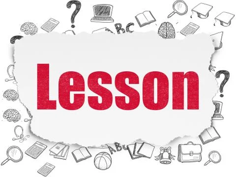 Learning concept: Lesson on Torn Paper background Illustrazione stock