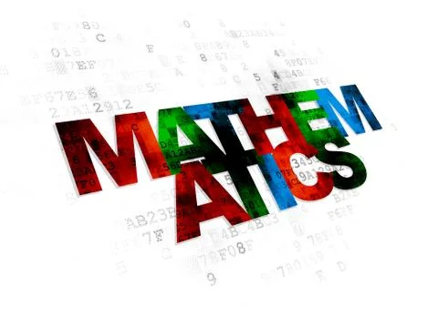 Learning concept: Mathematics on Digital background 스톡 일러스트