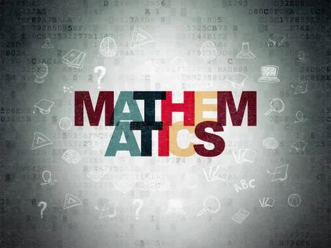 Learning concept: Mathematics on Digital Data Paper background Stock Illustration