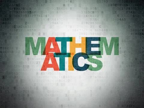 Learning concept: Mathematics on Digital Data Paper background 스톡 일러스트