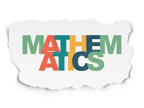 Learning concept: Mathematics on Torn Paper background Stock Illustration