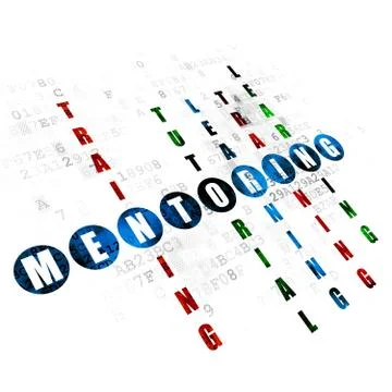 Learning concept: Mentoring in Crossword Puzzle Illustrazione stock