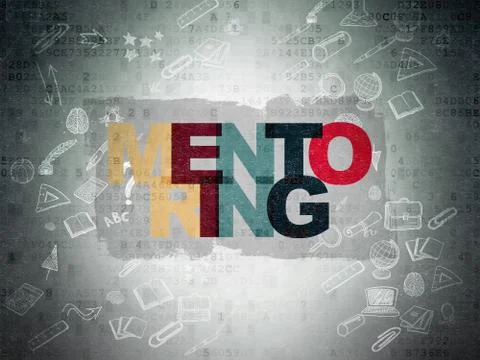 Learning concept: Mentoring on Digital Paper background Illustrazione stock