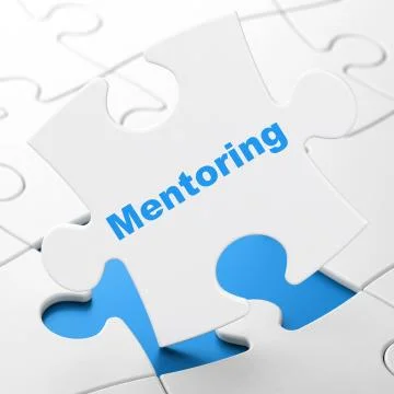 Learning concept: Mentoring on puzzle background Stockillustratie