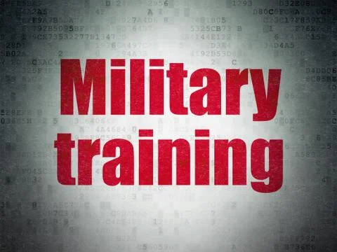 Learning concept: Military Training on Digital Data Paper background Illustrazione stock