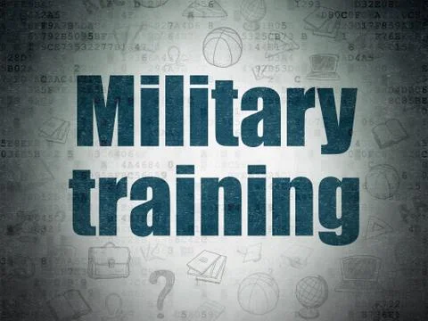 Learning concept: Military Training on Digital Data Paper background Illustrazione stock