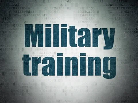 Learning concept: Military Training on Digital Data Paper background Stock Illustration