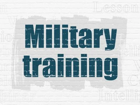 Learning concept: Military Training on wall background Ilustração Stock