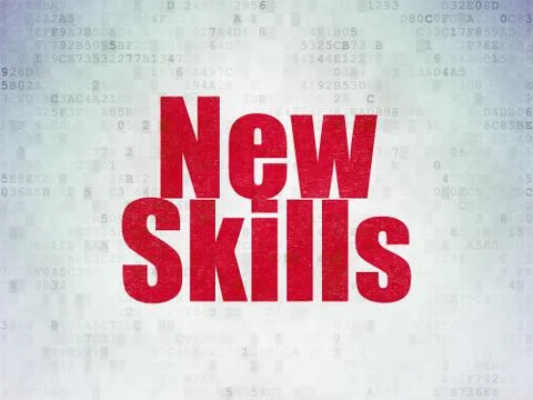 Learning concept: New Skills on Digital Paper background Stock Illustration