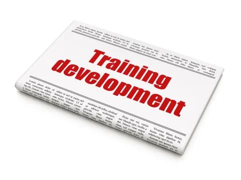 Learning concept: newspaper headline Training Development Stockillustratie