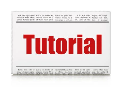 Learning concept: newspaper headline Tutorial Stock Illustration