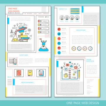 Learning concept one page website design Stock Illustration