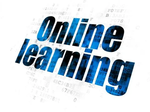 Learning concept: Online Learning on Digital background Stock Illustration