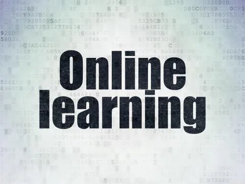 Learning concept: Online Learning on Digital Paper background イラスト素材