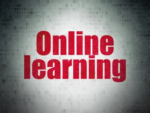 Learning concept: Online Learning on Digital Data Paper background Stockillustratie