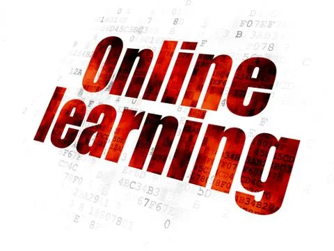 Learning concept: Online Learning on Digital background Stockillustratie