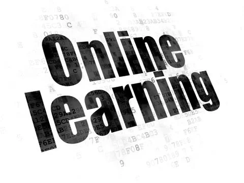 Learning concept: Online Learning on Digital background イラスト素材