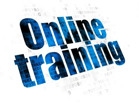 Learning concept: Online Training on Digital background 스톡 일러스트