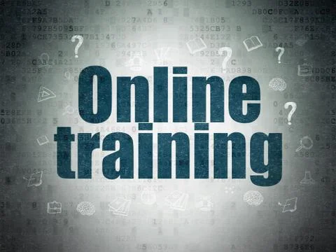 Learning concept: Online Training on Digital Data Paper background 스톡 일러스트