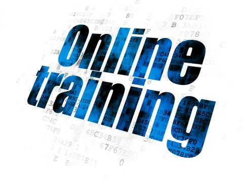 Learning concept: Online Training on Digital background 스톡 일러스트