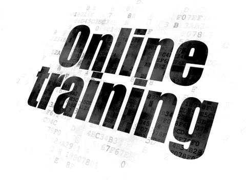 Learning concept: Online Training on Digital background Stock Illustration