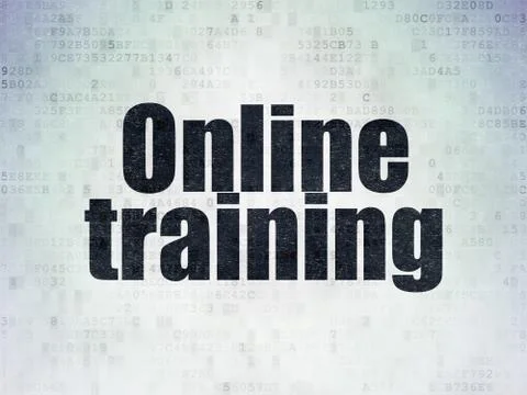 Learning concept: Online Training on Digital Data Paper background Stockillustratie