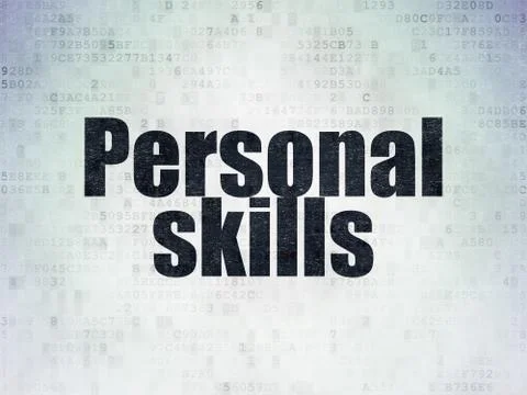 Learning concept: Personal Skills on Digital Paper background イラスト素材