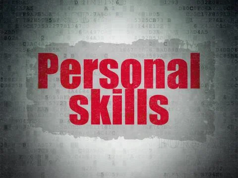 Learning concept: Personal Skills on Digital Data Paper background Stockillustratie