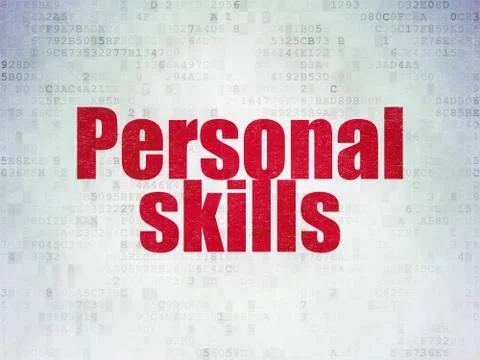 Learning concept: Personal Skills on Digital Data Paper background Illustrazione stock