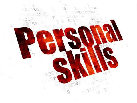 Learning concept: Personal Skills on Digital background Illustrazione stock