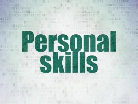 Learning concept: Personal Skills on Digital Data Paper background Illustrazione stock