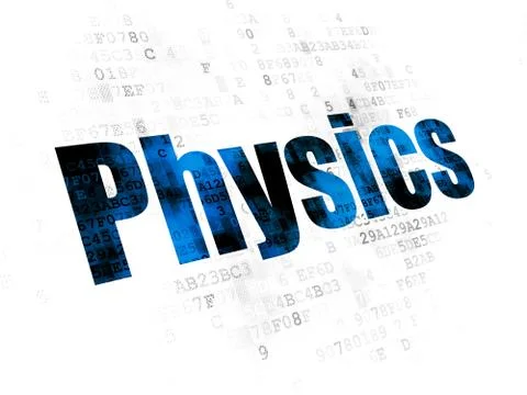 Learning concept: Physics on Digital background Illustrazione stock