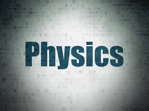 Learning concept: Physics on Digital Data Paper background Illustrazione stock