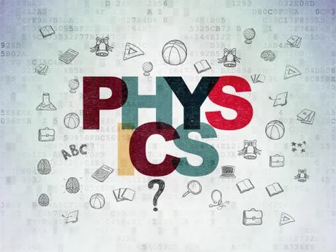 Learning concept: Physics on Digital Data Paper background 스톡 일러스트