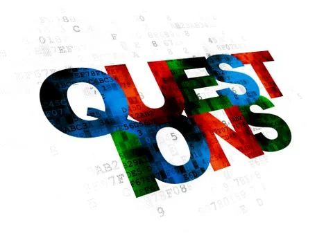 Learning concept: Questions? on Digital background Stock Illustration