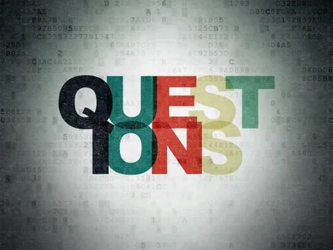 Learning concept: Questions? on Digital Data Paper background Stock Illustration