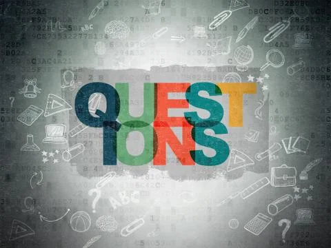 Learning concept: Questions? on Digital Paper background Stock Illustration
